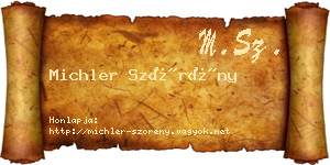 Michler Szörény névjegykártya